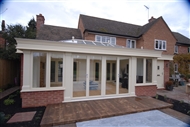 Hardwood Contemporary look Orangery in the West Midlands